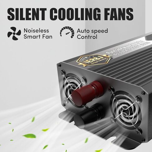 IERBJ 2300W Power Inverter, DC 12V to AC 110V, 5300W Peak Power, LED Display, Pure Sine Wave,2 Cooling Fan,for Vehicles,Car,RV,Truck,Ship in Saudi Arabia
