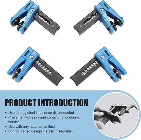 4 PCS Car Brake Line Clamp, Brake Oil Line Plug Tool, Brake Oil Line Guard, Universal for Most Cars (Blue) in Saudi Arabia