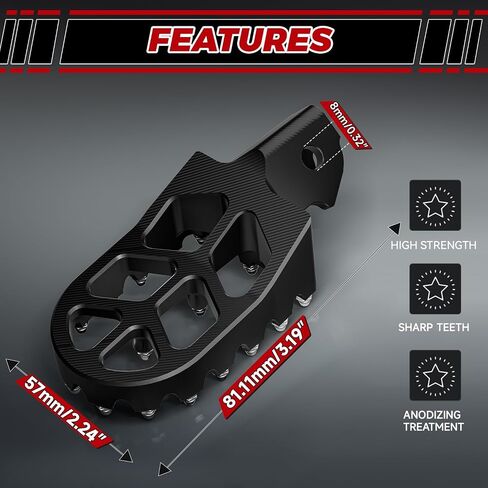 JFG RACING Dirt Bike Foot Pegs with Springs,7075 Aluminum CNC Footpegs Pedals Rests for Surron Light Bee X and S/E Ride Pro SS/CRF150F CRF230F 03-19/X160/X260-Silver in Saudi Arabia