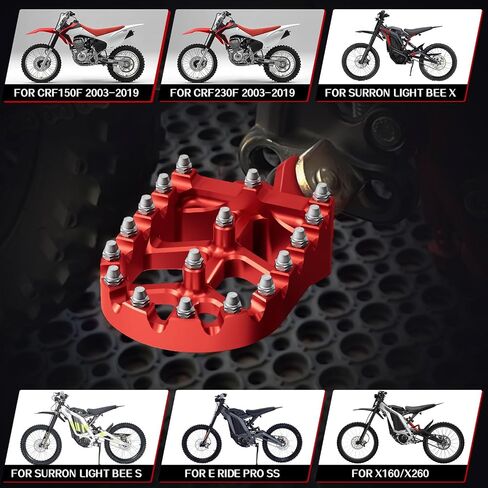 JFG RACING Dirt Bike Foot Pegs with Springs,7075 Aluminum CNC Footpegs Pedals Rests for Surron Light Bee X and S/E Ride Pro SS/CRF150F CRF230F 03-19/X160/X260-Silver in Saudi Arabia