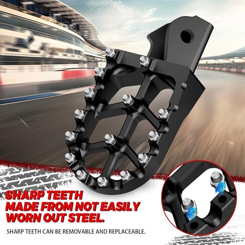 JFG RACING Dirt Bike Foot Pegs with Springs,7075 Aluminum CNC Footpegs Pedals Rests for Surron Light Bee X and S/E Ride Pro SS/CRF150F CRF230F 03-19/X160/X260-Silver in Saudi Arabia