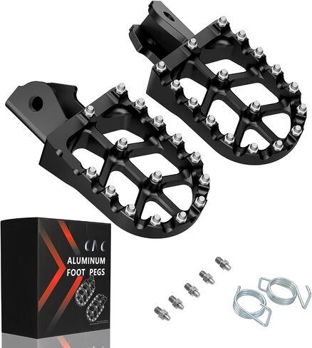 JFG RACING Dirt Bike Foot Pegs with Springs,7075 Aluminum CNC Footpegs Pedals Rests for Surron Light Bee X and S/E Ride Pro SS/CRF150F CRF230F 03-19/X160/X260-Silver in Saudi Arabia