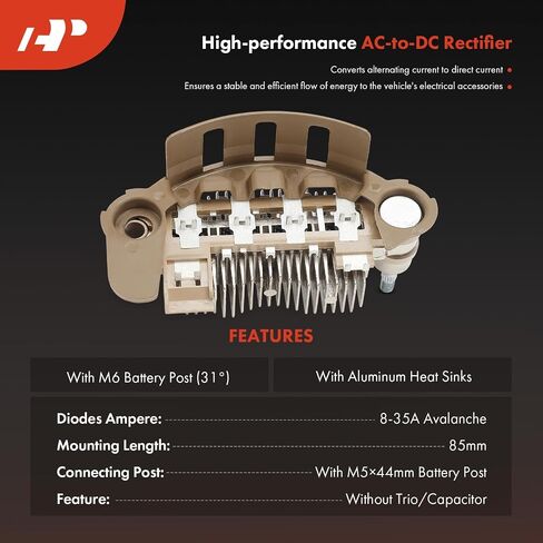 A-Premium Alternator Rectifier Compatible with Honda Civic 2006-2011, 14V Rectifier 8-35A Diodes in Kuwait