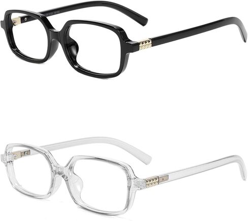Slocyclub Square Blue Light Blocking Glasses for Women Men Vintage Rectangular Frame Eyeglasses Retro Small Square Glasses in Saudi Arabia