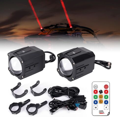 KEMIMOTO Whipless LED Whip Lights with 9 Chase & Flash Light Modes, Compatible with Polaris RZR Ranger Can-Am Maverick X3 Defender CFmoto, Fit 1.5''-2'' Roll Cage, Alien Lights for SXS in Saudi Arabia