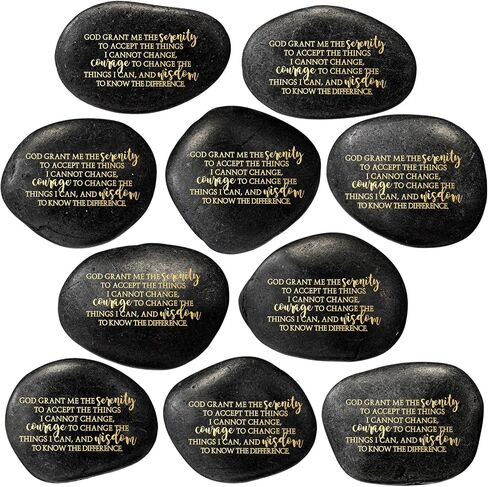 Wesiti 10 Pcs Serenity Prayer Gifts Pocket Token Stones Bulk for Men Women Alcoholics Anonymous Recovery Anxiety Sobriety Gifts in Saudi Arabia