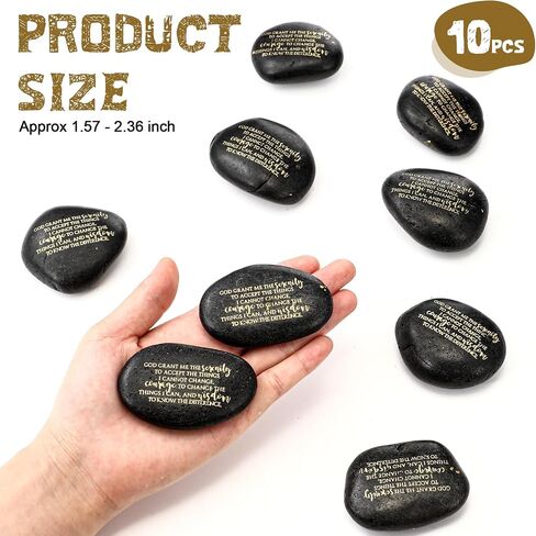 Wesiti 10 Pcs Serenity Prayer Gifts Pocket Token Stones Bulk for Men Women Alcoholics Anonymous Recovery Anxiety Sobriety Gifts in Saudi Arabia