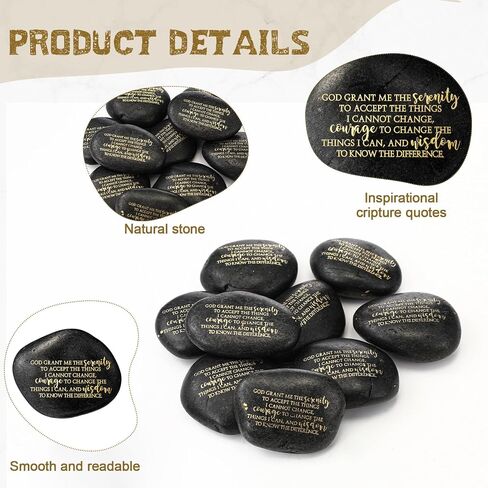 Wesiti 10 Pcs Serenity Prayer Gifts Pocket Token Stones Bulk for Men Women Alcoholics Anonymous Recovery Anxiety Sobriety Gifts in Saudi Arabia