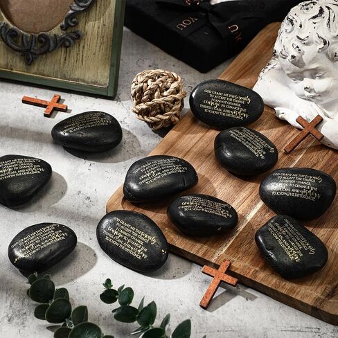 Wesiti 10 Pcs Serenity Prayer Gifts Pocket Token Stones Bulk for Men Women Alcoholics Anonymous Recovery Anxiety Sobriety Gifts in Saudi Arabia
