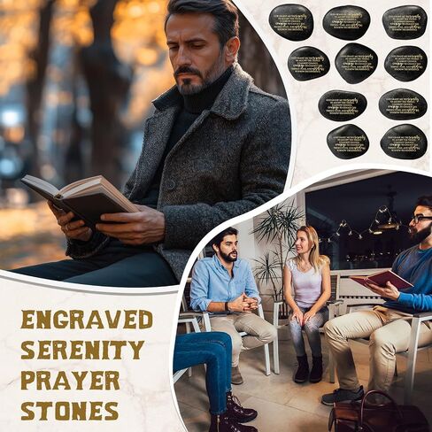 Wesiti 10 Pcs Serenity Prayer Gifts Pocket Token Stones Bulk for Men Women Alcoholics Anonymous Recovery Anxiety Sobriety Gifts in Saudi Arabia