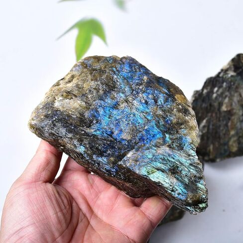 Raw Labradorite Stone Blue Rough Labradorite Rock Healing Crystal and Stone for Tumbling Meditation 0.4-0.6 Pound in Kuwait