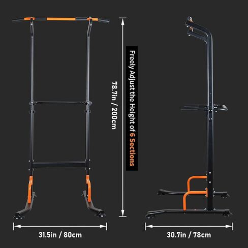 leikefitness Multifunction Power Tower Exercise Equipment,Pull Up Dip Station,Height Adjustable for Home Gym Strength Training Fitness Equipment,Dip Stands,Pull Up Bars,Push Up Bars,VKR in Kuwait