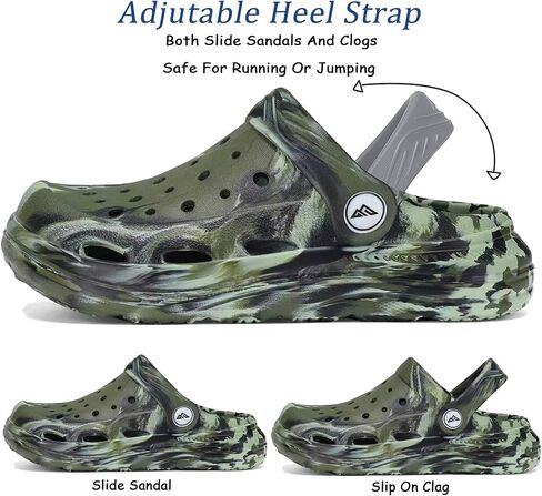 Kids Tie Dye Garden Clogs for Boys Girls | Lightweight Slip-On Water Shoes with Arch Support in Kuwait