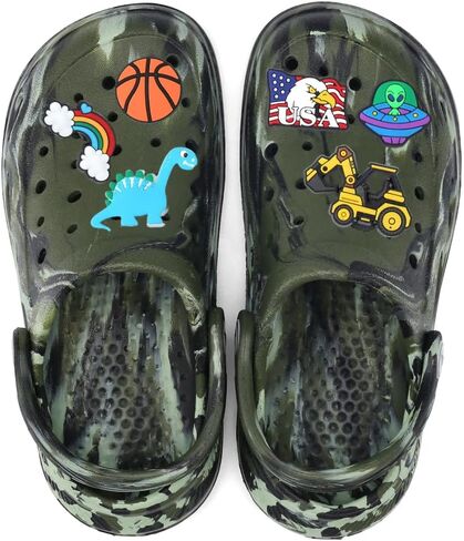 Kids Tie Dye Garden Clogs for Boys Girls | Lightweight Slip-On Water Shoes with Arch Support in Kuwait