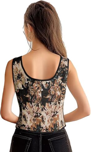 Womens Renaissance Corset Vintage Lace Up Bustier Tops Floral Overbust Corset With Zipper in Kuwait