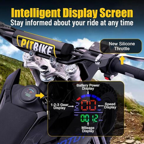 Kooz 72V Pro 5000W دراجة الأوساخ الكهربائية للبالغين ، HP117E دراجة كهربائية مع بطارية ليثيوم 30AH ، وسرعة قصوى 50 ميلاً في الساعة 40 ميل ، و Brakes Hydraulic Mountain على الطرق الوعرة على الطرق الوعرة. in Kuwait