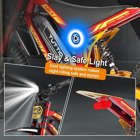 Tuttio ARC-I 750W دراجة الأوساخ الكهربائية للأطفال 5-8 ، 36V 13AH دراجة نارية كهربائية تصل إلى 22 ميل في الساعة و 25 ميلًا ، و 5 سرعات للدراجة الكهربائية ، 16 "إطارات على الطرق الوعرة in Saudi Arabia