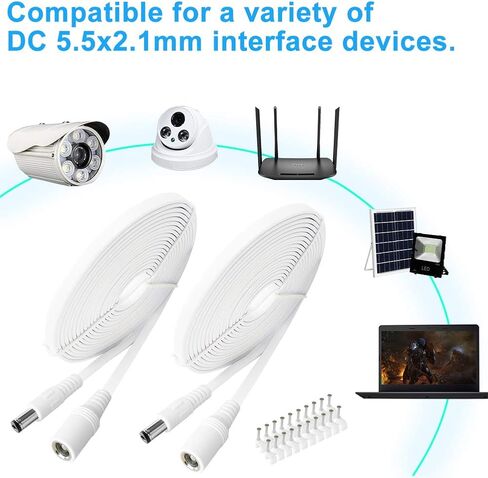 DC Extension Cord 16.4FT,5.5mm x 2.1mm 12v DC Power Extension Cable Flat 12 Volt Power Supply Adapter for CCTV Security Camera Surveillance IP Camera Dvr Standalone LED Strip,Male to Female in Saudi Arabia