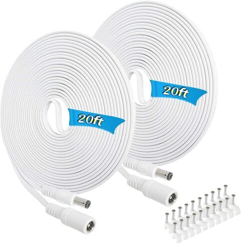 DC Extension Cord 16.4FT,5.5mm x 2.1mm 12v DC Power Extension Cable Flat 12 Volt Power Supply Adapter for CCTV Security Camera Surveillance IP Camera Dvr Standalone LED Strip,Male to Female in Saudi Arabia