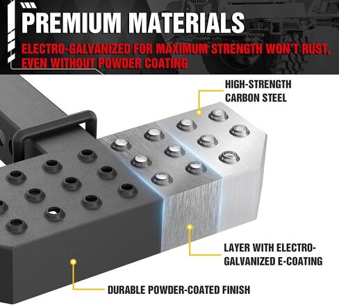 Tow Hitch Step Trailer for 2 "مستقبلات ، 400 رطل الحمل القصوى ، مع مقطع الدبوس و Bolts الاستقرار ، متوافق مع بيك اب تشرات سيارة سيارات سيارات الدفع الرباعي فان RV ، ووقاية مضادة للانزلاق وحارس الصدأ الصدأ in Saudi Arabia