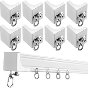 Zonon 8 Pcs End Caps for Curtain Track White Drapery Rail Hook Curtain Track End Stop for Window in Kuwait