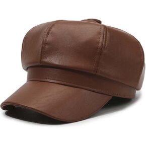 قبعة القبعات للنساء ، Pu Leather Plain 8 لوحة مثمن قبعة على الطراز البريطاني الفنان رسام كاب بويتر in Saudi Arabia