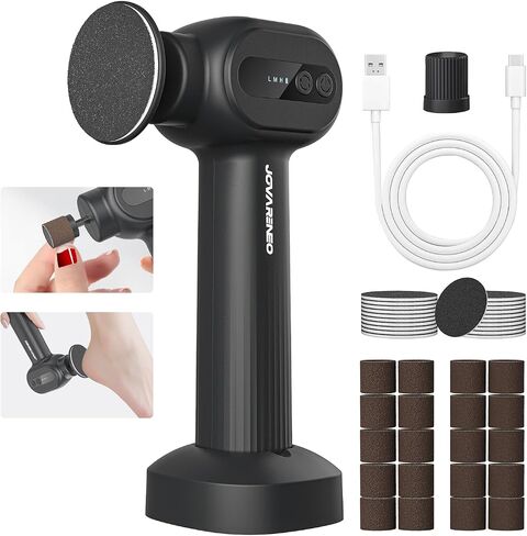 Electric Foot Callus Remover Rechargeable, Electronic Foot File Pedicure Tool, 2 in 1 Foot Grinder, Pro Foot Scrubber Kit for Dead, Hard, Cracked Skin, with 6 Speeds & 20 Sandpaper Discs in Saudi Arabia