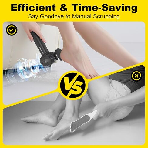 Electric Foot Callus Remover Rechargeable, Electronic Foot File Pedicure Tool, 2 in 1 Foot Grinder, Pro Foot Scrubber Kit for Dead, Hard, Cracked Skin, with 6 Speeds & 20 Sandpaper Discs in Saudi Arabia