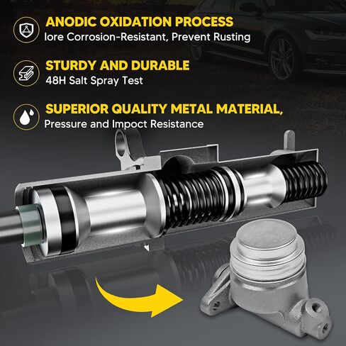 1696852 Brake Master Cylinder with Reservoir and Cap Fit for Ford and Studebaker Vehicles - Bronco/F-250 1966, F-100 1961-1966, 8E5/8E7/8E7D 1963-1964 - Replaces OE C5TZ-2140-A, M37781, C5TZ-2140-C in Saudi Arabia