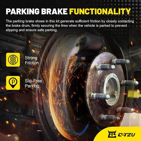 17960BF1 Rear Parking Drum Brake Shoes Set with Adjuster and Return Spring Kit for Chevy Silverado 1500 2008-2013 GMC Sierra 1500 2008-2013 - Replaces B960 BS960 in Saudi Arabia