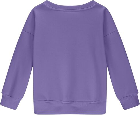 قميص بلوز Crewneck للبنات اللطيفة الطويلة الأكمام قمم الشباب غير الرسميين السترة المتضخمة في سن المراهقة in Kuwait