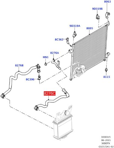 CNSODO15 1 PC ABS+خرطوم تبريد المياه المطاطية لـ Land Rover for Range Rover Sport 3.0 SDV6 2015-2017 in Saudi Arabia