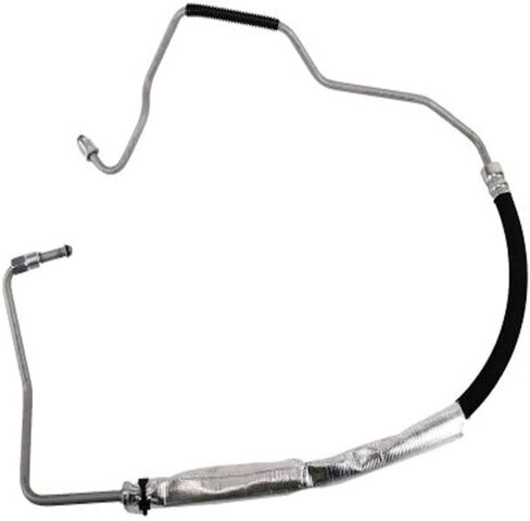 KarParts360 For Pontiac Grand Prix 2004 05 06 07 2008 Power Steering Gear Inlet Hose | Silver Steel/Rubber | Threaded End 2 | 0.35 inches / 8.8 millimeters Inside Diameter | Molded Assembly Shape in Saudi Arabia