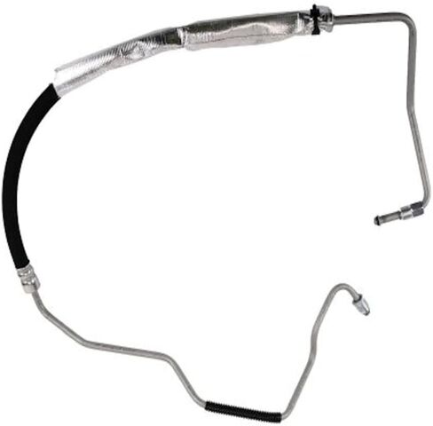 KarParts360 For Pontiac Grand Prix 2004 05 06 07 2008 Power Steering Gear Inlet Hose | Silver Steel/Rubber | Threaded End 2 | 0.35 inches / 8.8 millimeters Inside Diameter | Molded Assembly Shape in Saudi Arabia