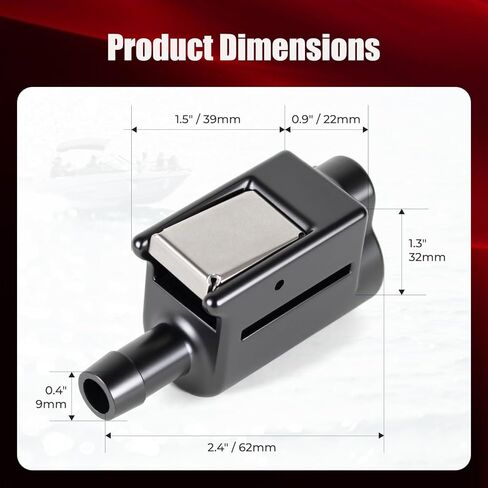 Female Fuel Line Connector, Compatible with Mercury Outboard Motor Engine End 5/16 Inch 8mm, Replaces 13563q3 22-13563A3 18-8076, Works with mercury outboard fuel line in Kuwait