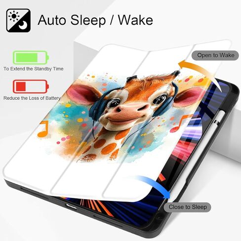 Mektron for iPad Air 12.9 Case 2024/iPad Pro M2 12.9 Case 6th/5th/4th/3rd Gen 2022 2021 2020 2018 with Pencil Holde - Trifold Stand - Auto Wake/Sleep, Beautiful Floral in Kuwait