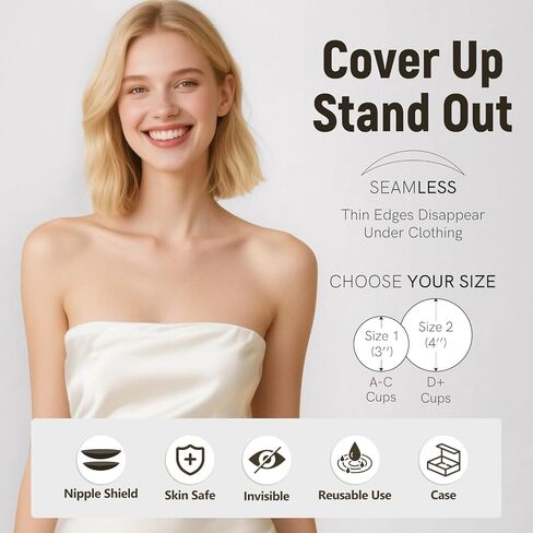 Nipple Covers for Women 2 Pairs - Reusable Silicone Sticky Nipple Covers No Show, Adhesive Pasties with Travel Case in Saudi Arabia