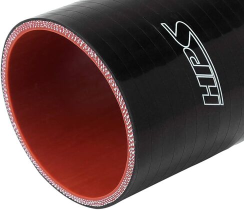 HPS HTSC-200-L4-BLK السيليكون عالية درجة الحرارة 4-ply خرطوم مقرن مستقيم ، 85 رطل / بوصة مربعة الضغط ، 4 "الطول ، 2" معرف ، أسود in Kuwait