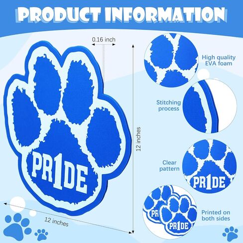 JECERY 6 PCS School Spirit PR1DE PAW 12 Inch Print Foam Foam Prid in Kuwait