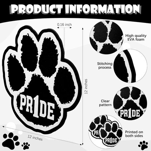 Jecery 6 Pcs School Spirit Pr1de Paw 12 Inch Mitts Print Foam Finger Pride Paw for Homecoming Spirit Week Gear Football Fans in Saudi Arabia