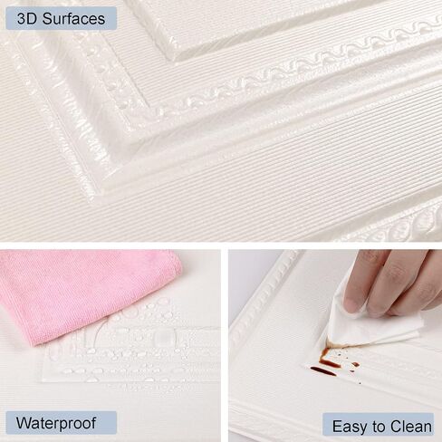 32 PCS Covered 42 Sq.Ft, Ceiling Tiles, Ceiling Tiles Peel and Stick, Self-Adhesive 3D Wall Panels Foam, Easy Intallation and Waterproof for Ceil and Wall Decor, White Modern Simple Square Pattern in Saudi Arabia