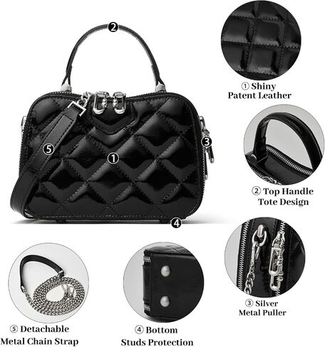 Dailando Mini Top Handle Handle Pres for Women Small Designer Leather Tote Box Parse مع حزام سلسلة in Kuwait