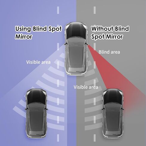 2 Pack Blind Spot Mirrors For Car Wide-Angle Convex Mirror For Side View Mirror Blindspot Round Self Adhesive Angle Adjustable Blind Spot Mirrors Black For Car And Truck Accessories in Saudi Arabia