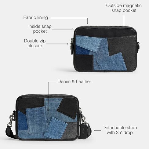 Coach Charter Crossbody Bag 24 with Patchwork, Denim Multi in Saudi Arabia