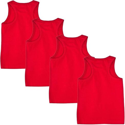 Fomann Kids Cotton Tank Top 4 Pk Boys Girls Solid Color Take Top Children Top Stirts Shirts in Kuwait