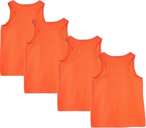 Fomann Kids Cotton Tank Top 4 Pk Boys Girls Solid Color Take Top Children Top Stirts Shirts in Kuwait