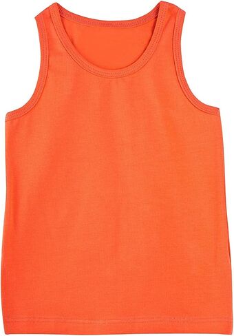 Fomann Kids Cotton Tank Top 4 Pk Boys Girls Solid Color Take Top Children Top Stirts Shirts in Kuwait