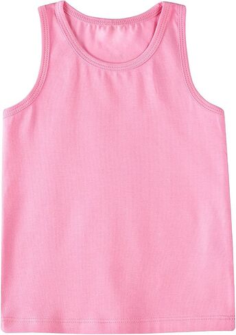 Fomann Kids Cotton Tank Top 4 Pk Boys Girls Solid Color Take Top Children Top Stirts Shirts in Kuwait
