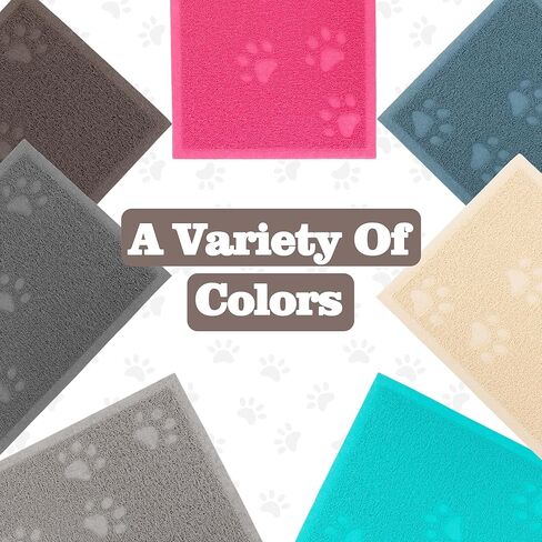 بساط صندوق فضلات القطط من داركيازي لحصيرة فضلات الأرضيات غير قابلة للانزلاق، تحكم في التناثر، سهل التنظيف، مقاوم للماء، ناعم على الكفوف (23.5 بوصة × 15.75 بوصة، رمادي) in Kuwait