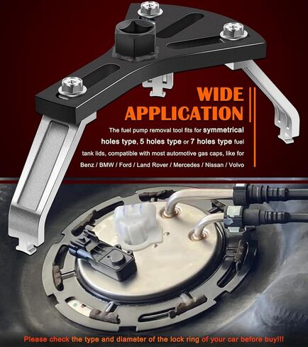 Universal Fuel Pump Removal Tool, 5.31" to 7.17" Adjustable Fuel Pump Lock Ring Tool, Fuel Tank Lock Ring Removal & Installer Tool, Car Fuel Lid Tank Cover Collar Ring Spanner, Fuel Tank Repair Tool in Saudi Arabia